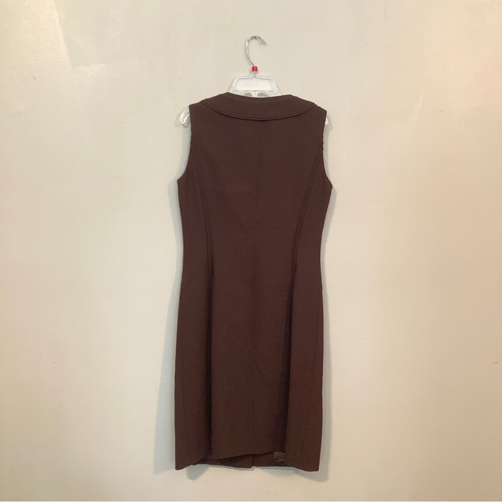 Tory Burch Donell Button-Up Sheath Dress - Brown - Picture 8 of 10